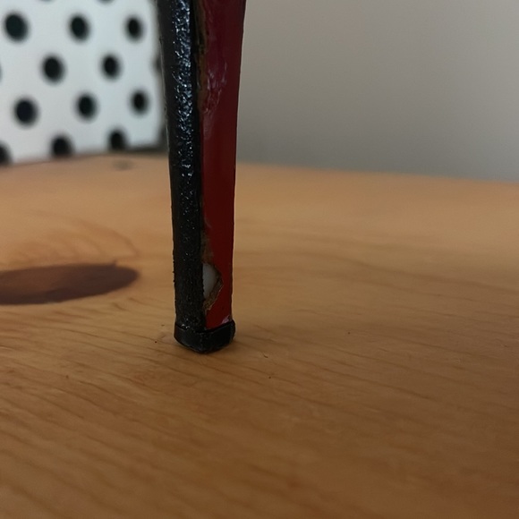 Christian Louboutin Black Textured Leather Red Bottom High Heel Platform Pumps - Picture 10 of 14